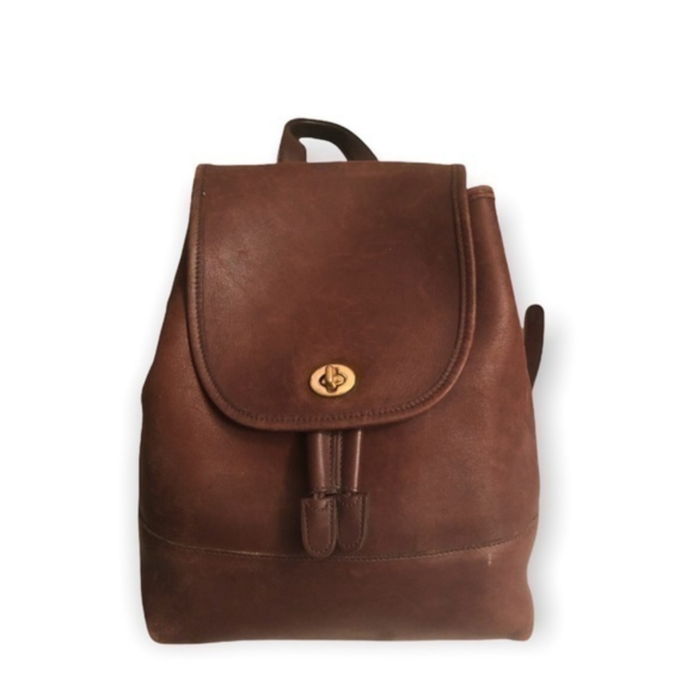 Coach brown leather daypack backpack made in Costa Rica